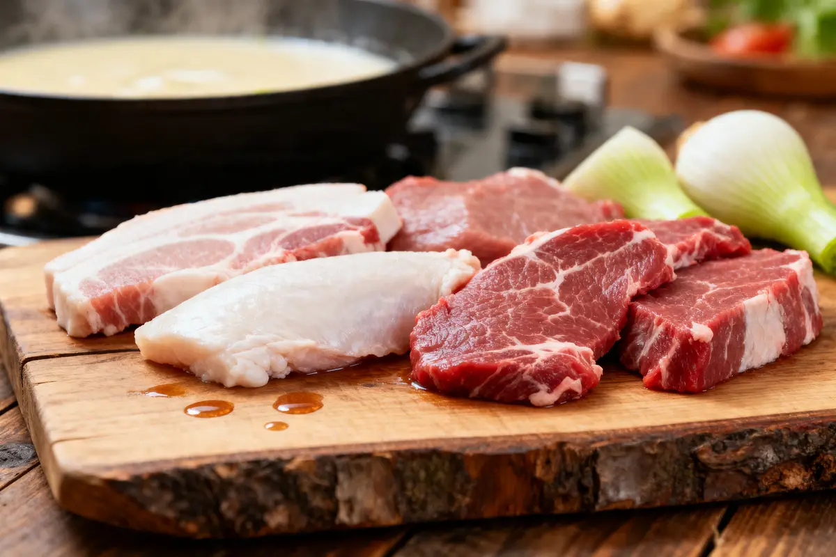 Assortiment de viandes crues idéal pour quelle viande pour accompagner une fondue de poireaux