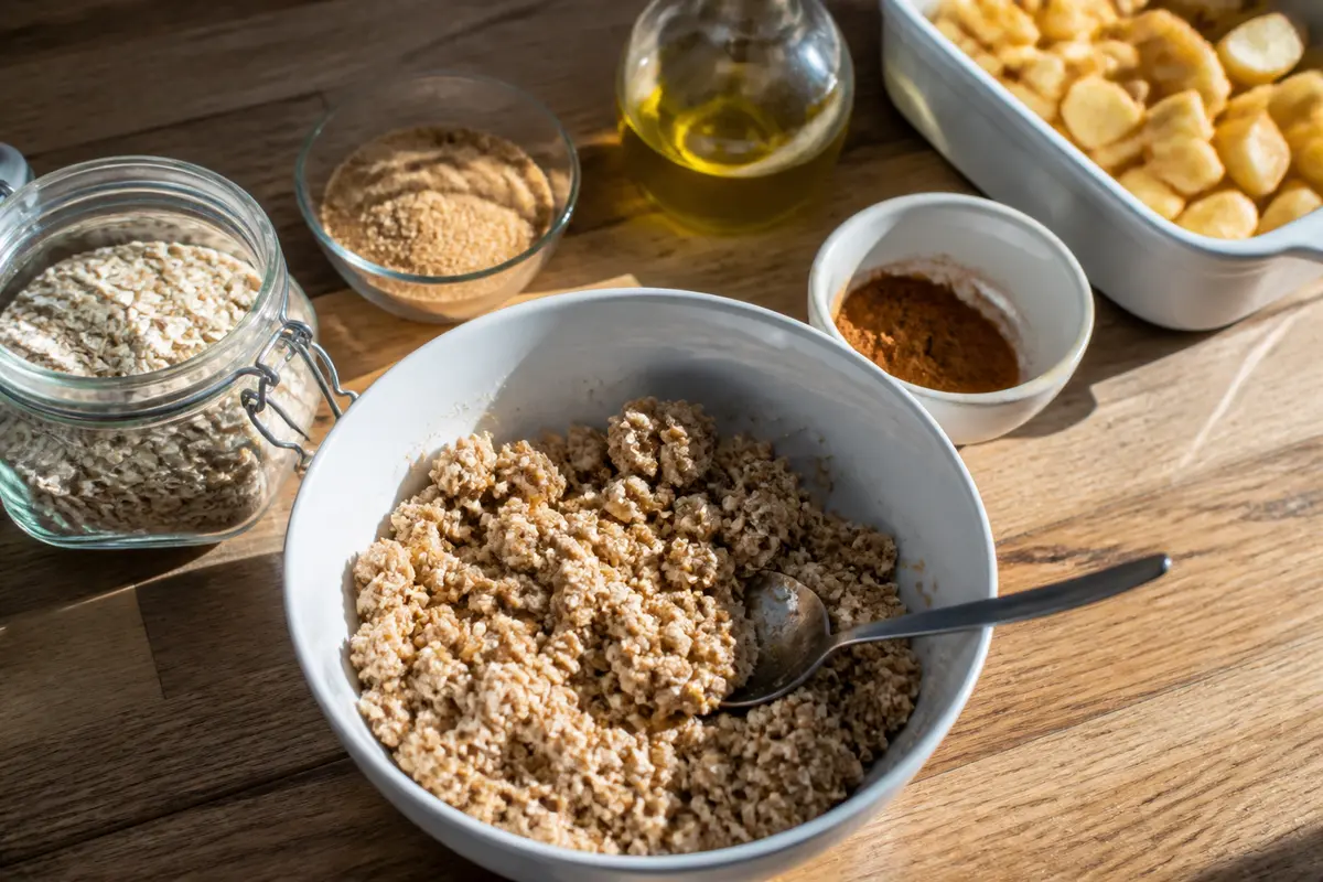 Crumble sans beurre : recette facile, saine et croustillante