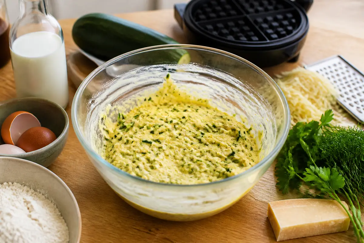 Recette de gaufres aux courgettes salées faciles et gourmandes
