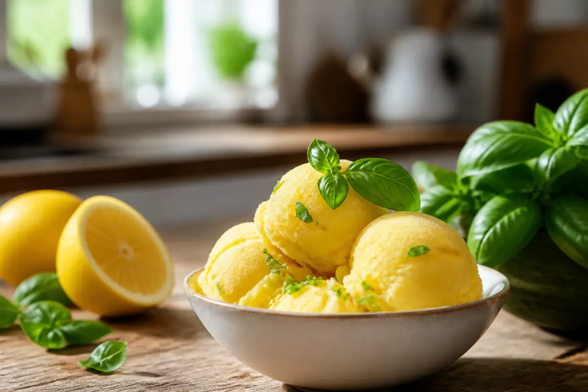 Recette sorbet citron basilic Novascope : Frais, léger et facile