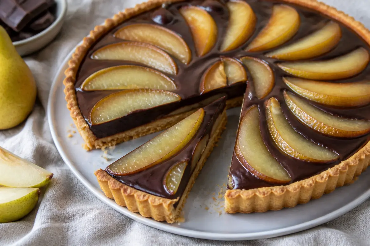 Tarte pâte sablée poire chocolat : Recette facile et délicieuse